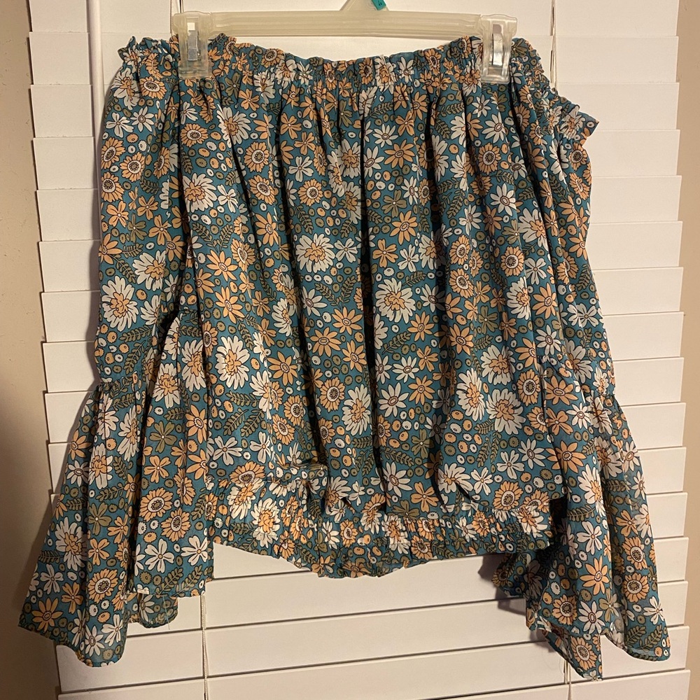 Pink lily off the shoulder blouse